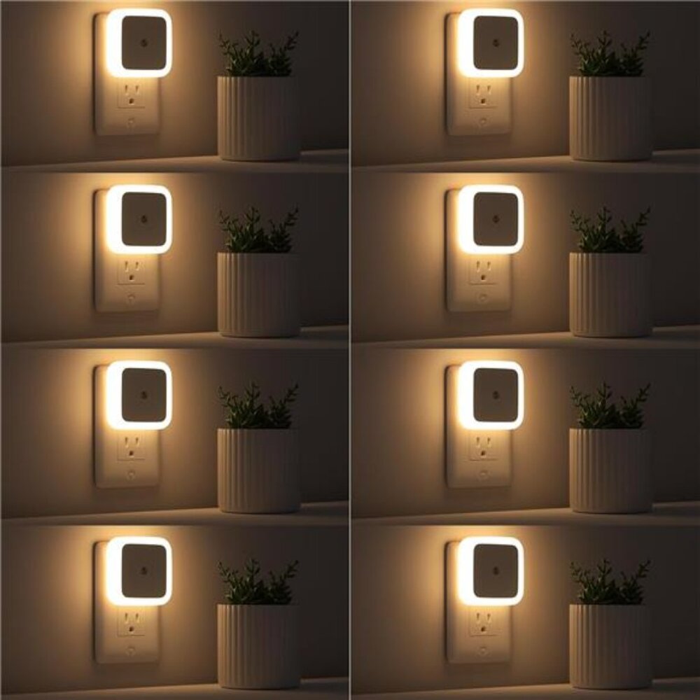 Night Lights Plug into Wall Plug in Dusk To Dawn Night Light Warm White 8 Pack